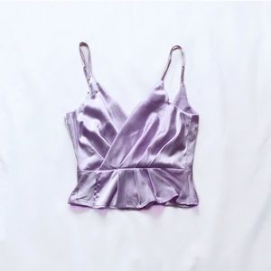 revolve superdown ⋆ lilac satin top